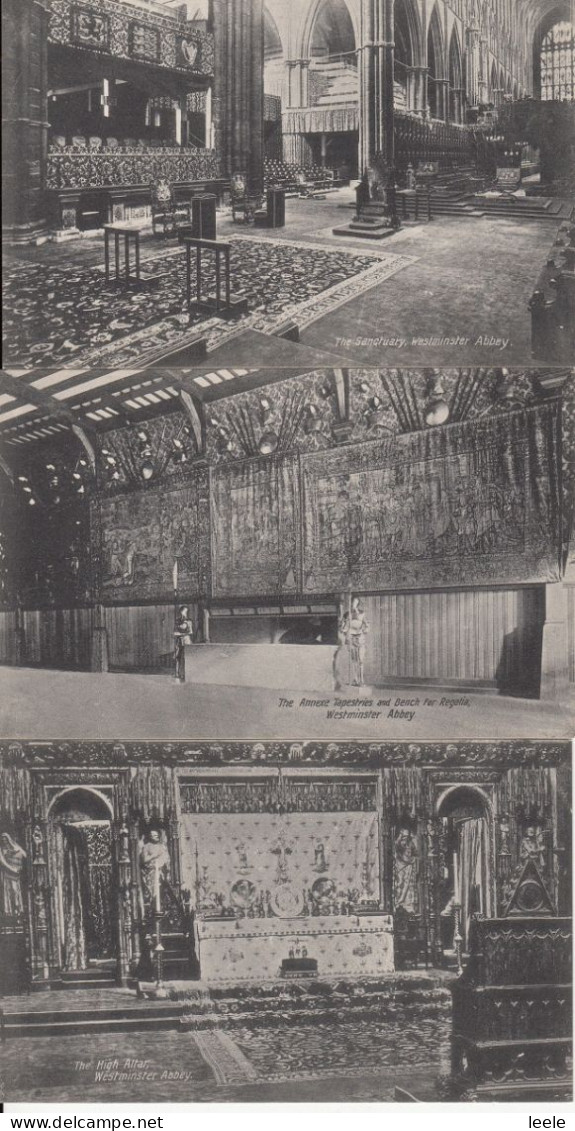 BZ154. Vintage Postcards X 3.  Interior Of Westminster Abbey. London - Westminster Abbey