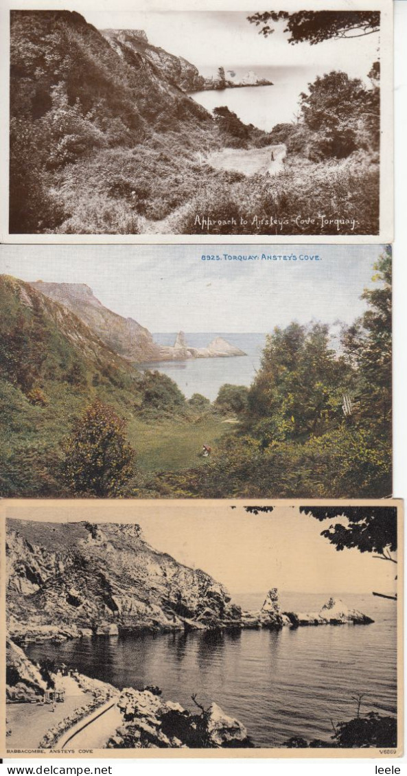 BZ149. Vintage Postcards Of Anstey's Cove, Torquay X 3. Devon - Torquay