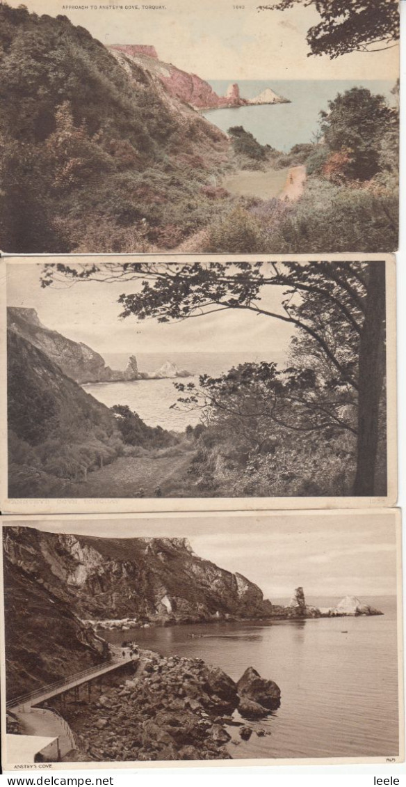 BZ155. Vintage Postcards Of Anstey's Cove, Torquay X 3. Devon - Torquay