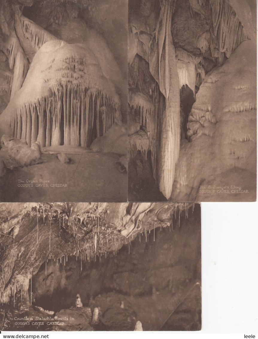 BZ131.  Vintage Postcards Of Cheddar Gorge Caves X 3. Somerset. - Cheddar