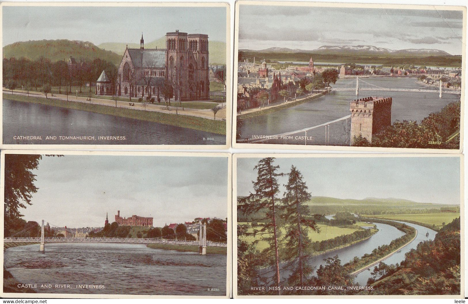 BZ119.  Vintage Postcards X 4.  Various Views Of Inverness - Inverness-shire