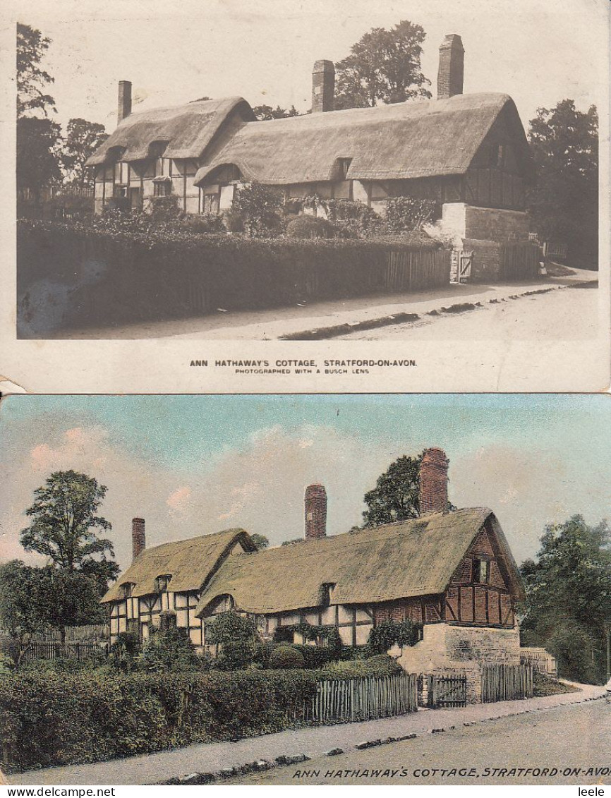 BZ098. Vintage Postcards X 2.  Anne Hathaway's Cottage.  Stratford Upon Avon - Stratford Upon Avon