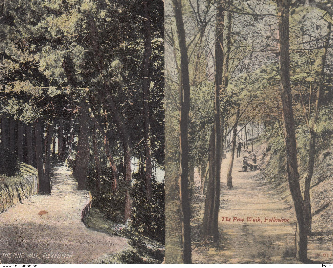 BZ104. Vintage Postcards X 2. The Pine Walk, Folkestone. Kent - Folkestone