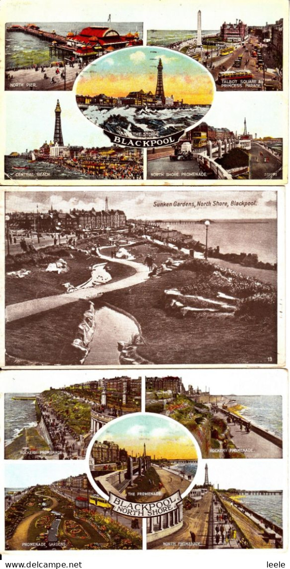 BZ074. Vintage Postcards X 3. Views Of Blackpool - Blackpool