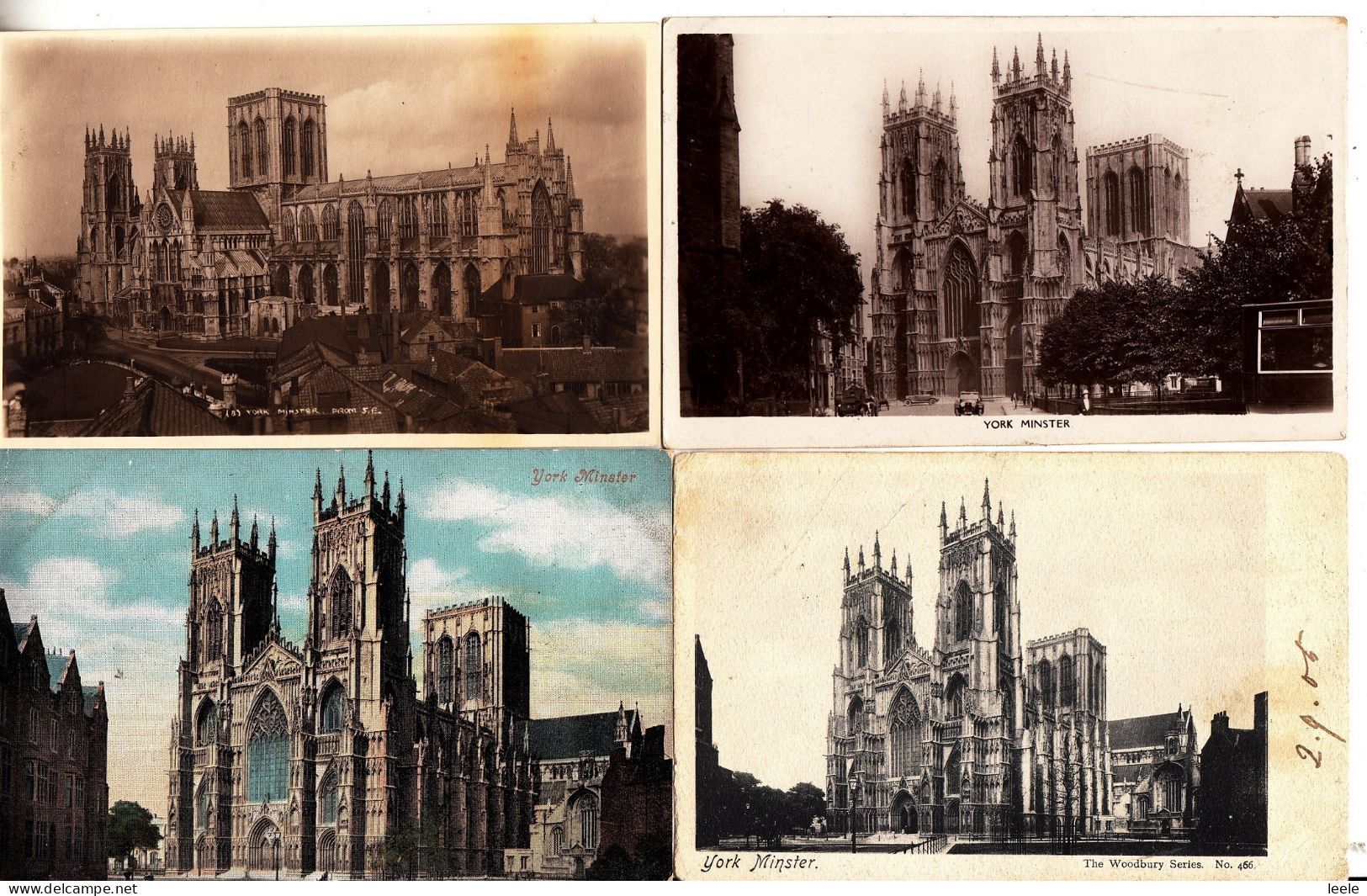 BZ049.  Vintage Greetings Postcards X 4. York Minster. - York