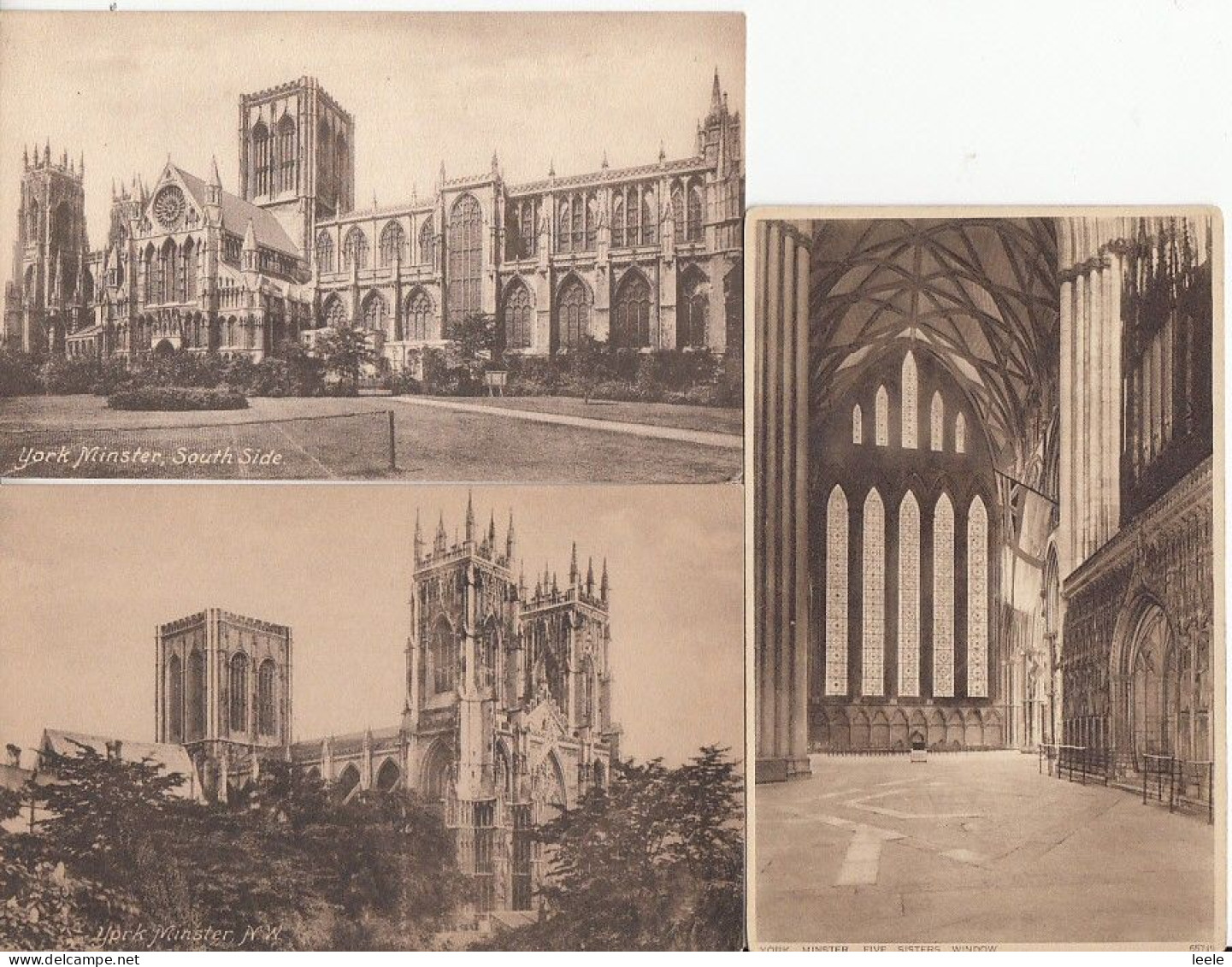 BZ020.  Vintage Postcards Of York Minster X 3 - York