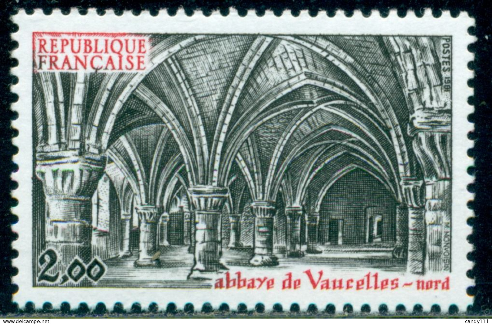 1981 Abbey Notre Dame De Vaucelles,Gothic Church ,Tourism,France,2280,MNH - Iglesias Y Catedrales