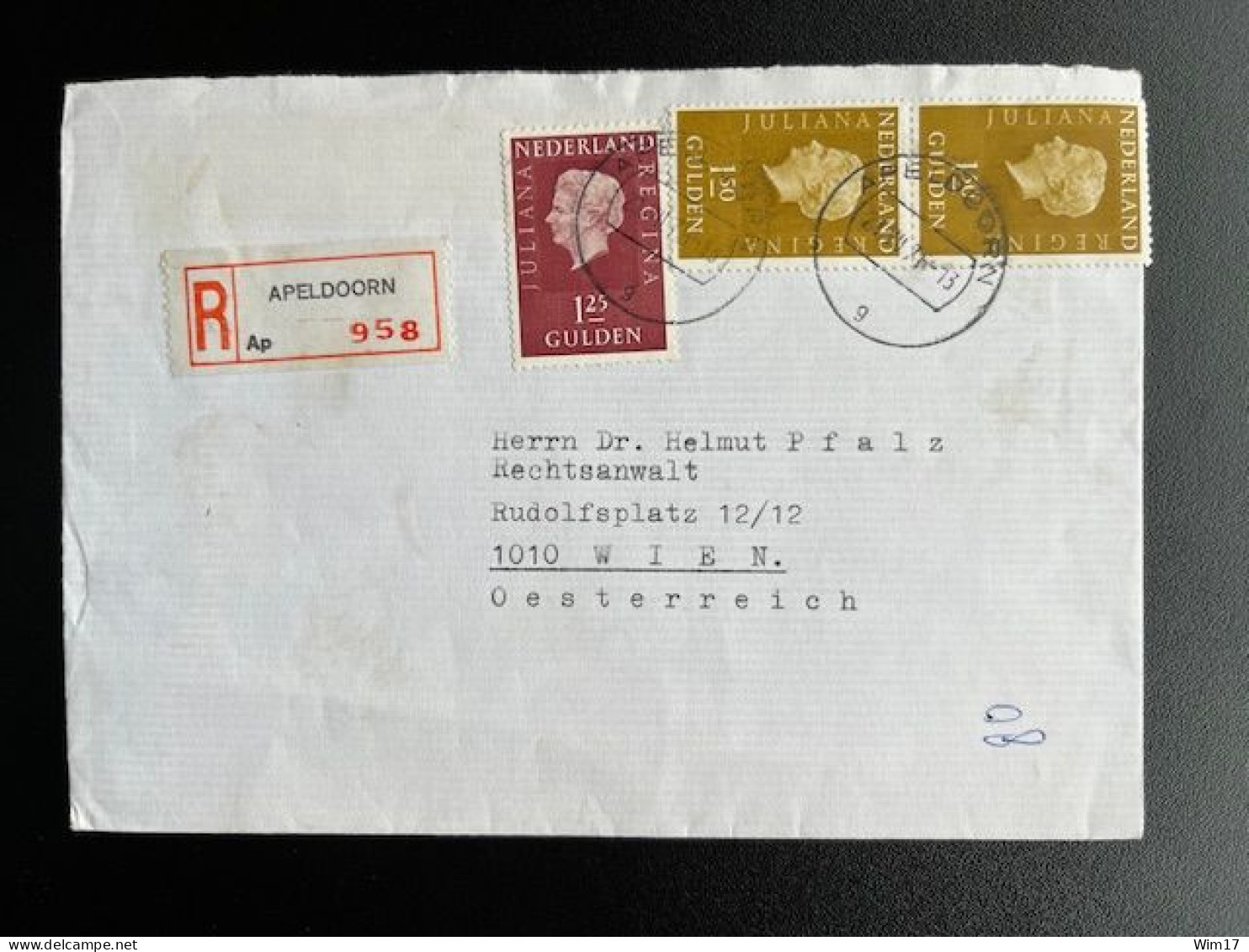 NETHERLANDS 1976 REGISTERED LETTER APELDOORN TO VIENNA WIEN 21-07-1976 NEDERLAND AANGETEKEND - Storia Postale