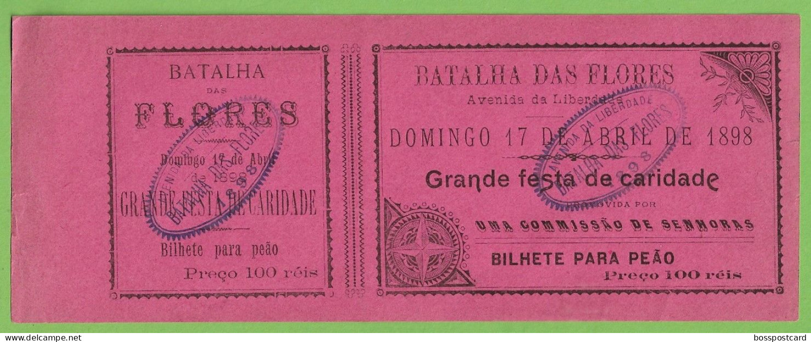Lisboa - Bilhete - Passe - Ticket - Batalha Das Flores, 1898 - Portugal - Small : 1981-90