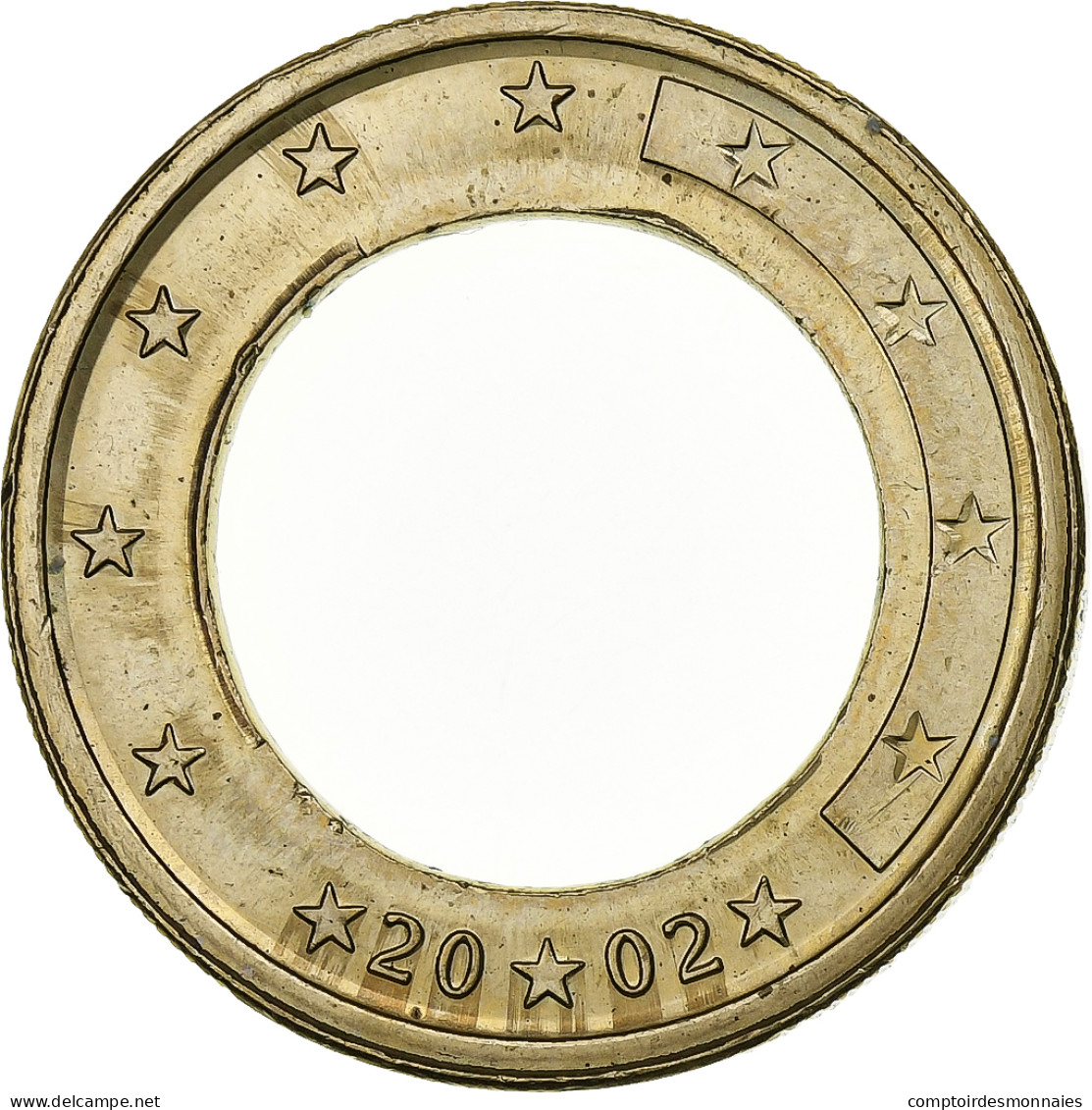 Espagne, Juan Carlos I, Euro, Error Struck On Ring Only, 2002, Madrid - Variétés Et Curiosités