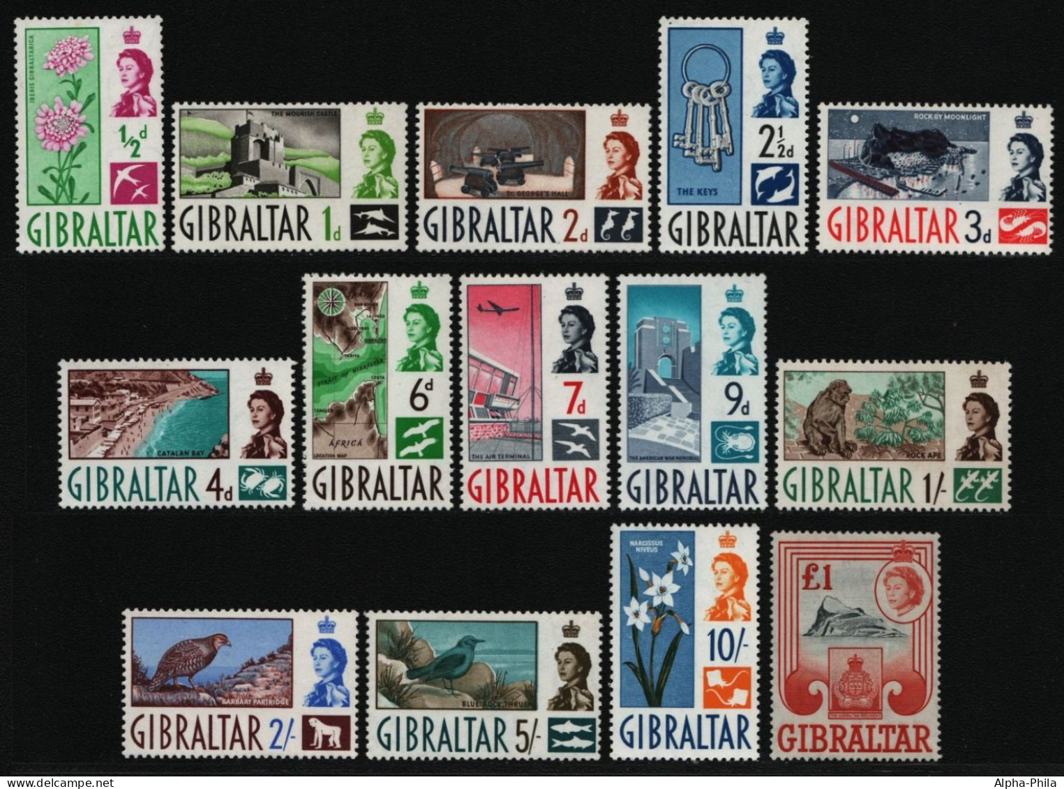 Gibraltar 1963 - Mi-Nr. 149-162 ** - MNH - Queen Elizabeth II - Gibraltar