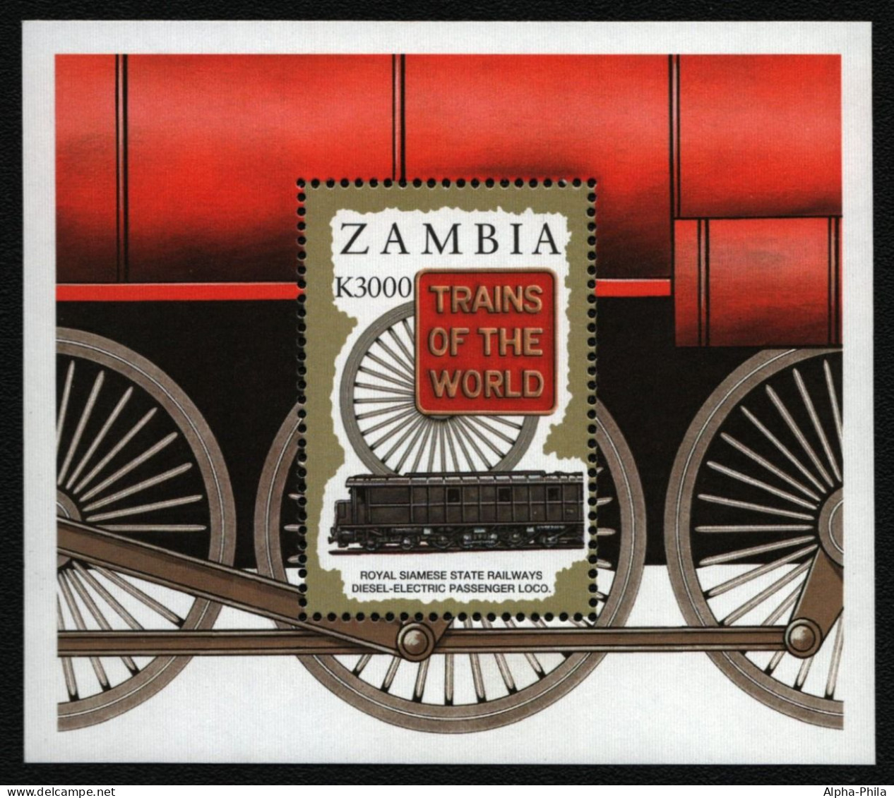 Sambia 1997 - Mi-Nr. Block 25 ** - MNH - Eisenbahn / Trains - Zambie (1965-...)