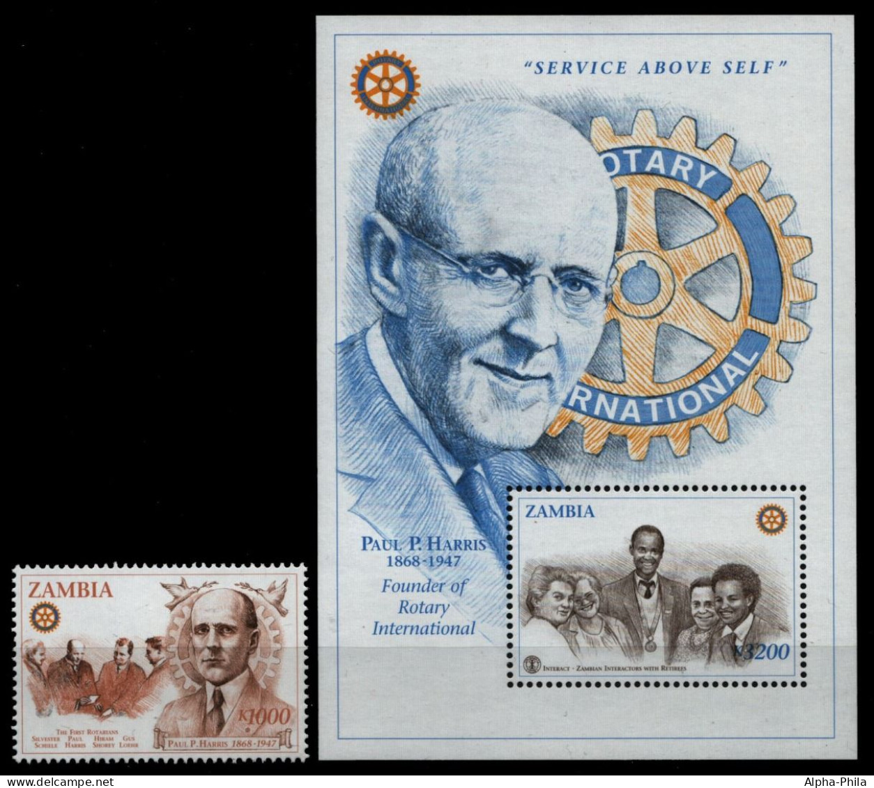 Sambia 1997 - Mi-Nr. 720 & Block 28 ** - MNH - Rotary - Zambie (1965-...)