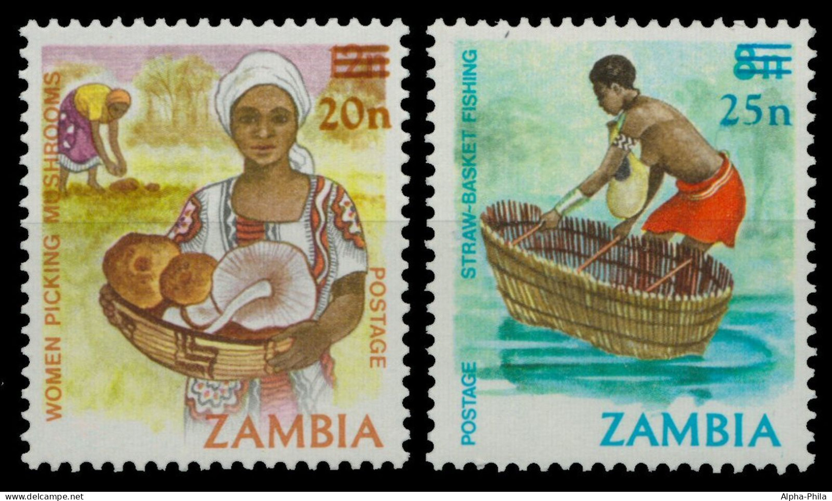 Sambia 1985 - Mi-Nr. A-B 340 ** - MNH - Freimarken - Neue Werte - Zambie (1965-...)