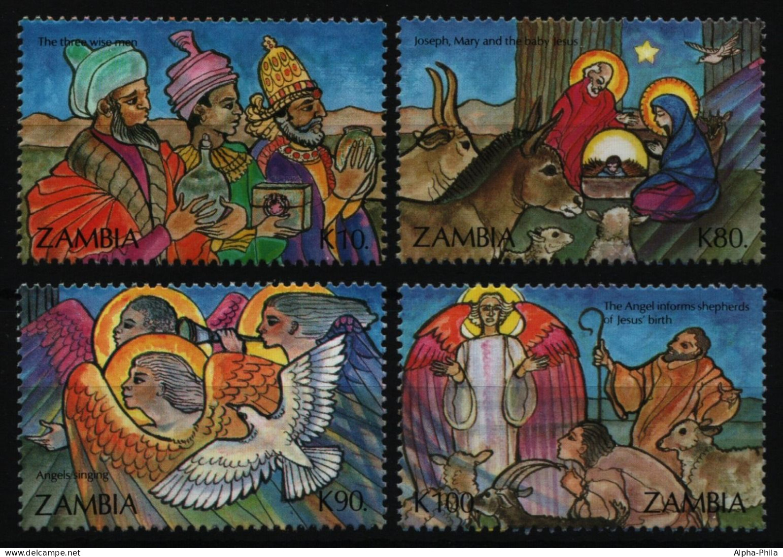 Sambia 1992 - Mi-Nr. 611-614 ** - MNH - Weihnachten / X-mas - Zambie (1965-...)