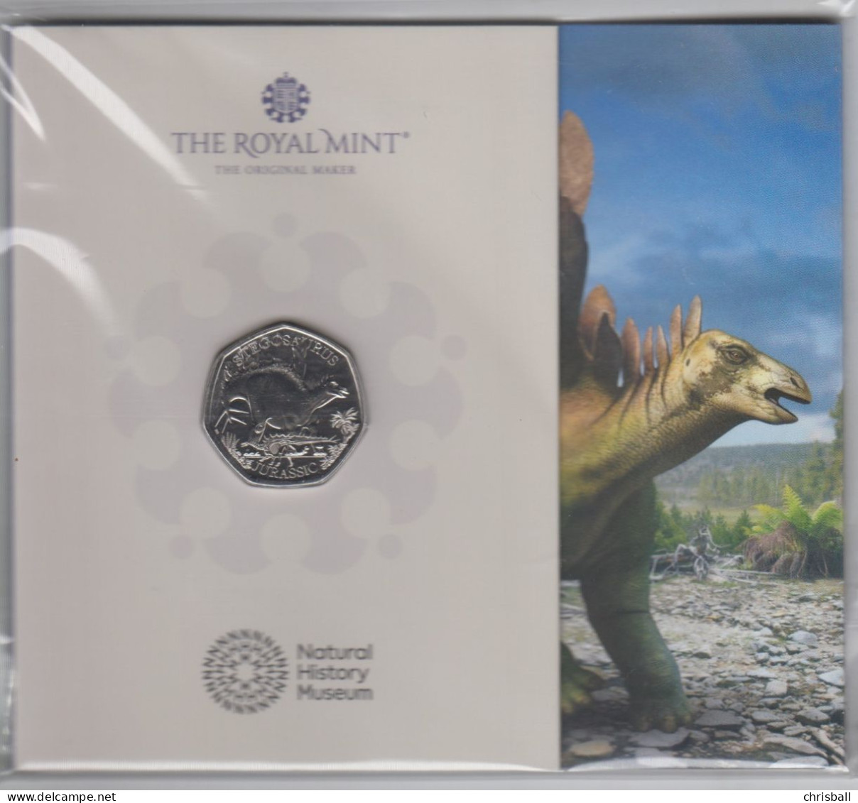 Great Britain UK 2024 50p Coin,Dinosaurs Stegosaurus Bunc Coin - 50 Pence