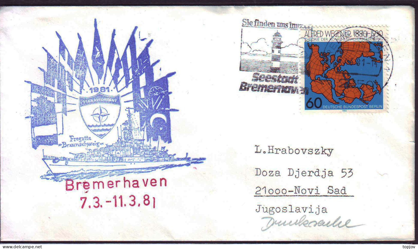 GERMANY - NATO SHIPS - FREGATA BRAUNSCHWEIG - 1981 - Andere Vervoerswijzen