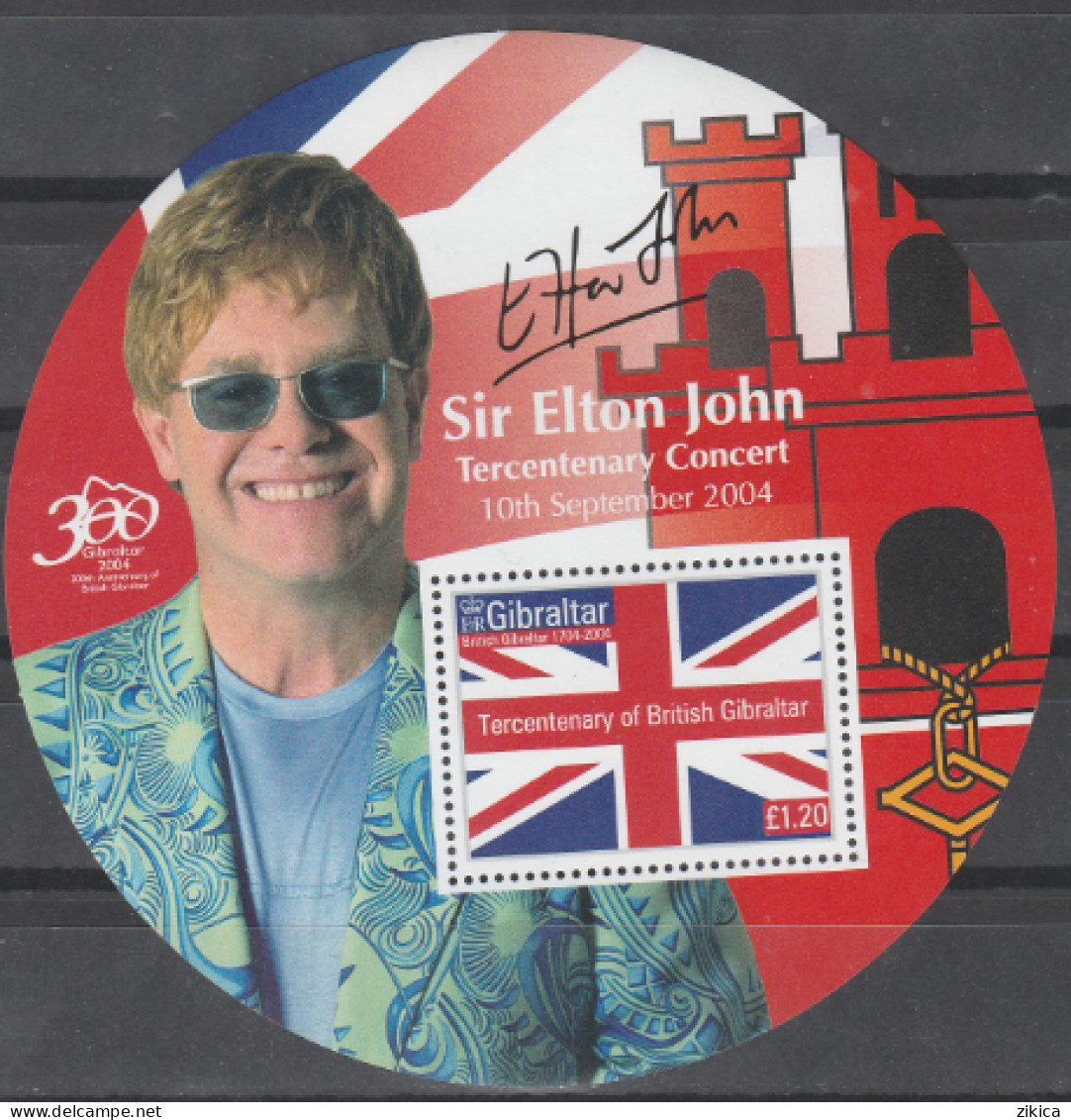 Gibraltar - 2004 300th Ann. Of British Gibraltar - Elton John Concert MS. MNH** - Gibraltar