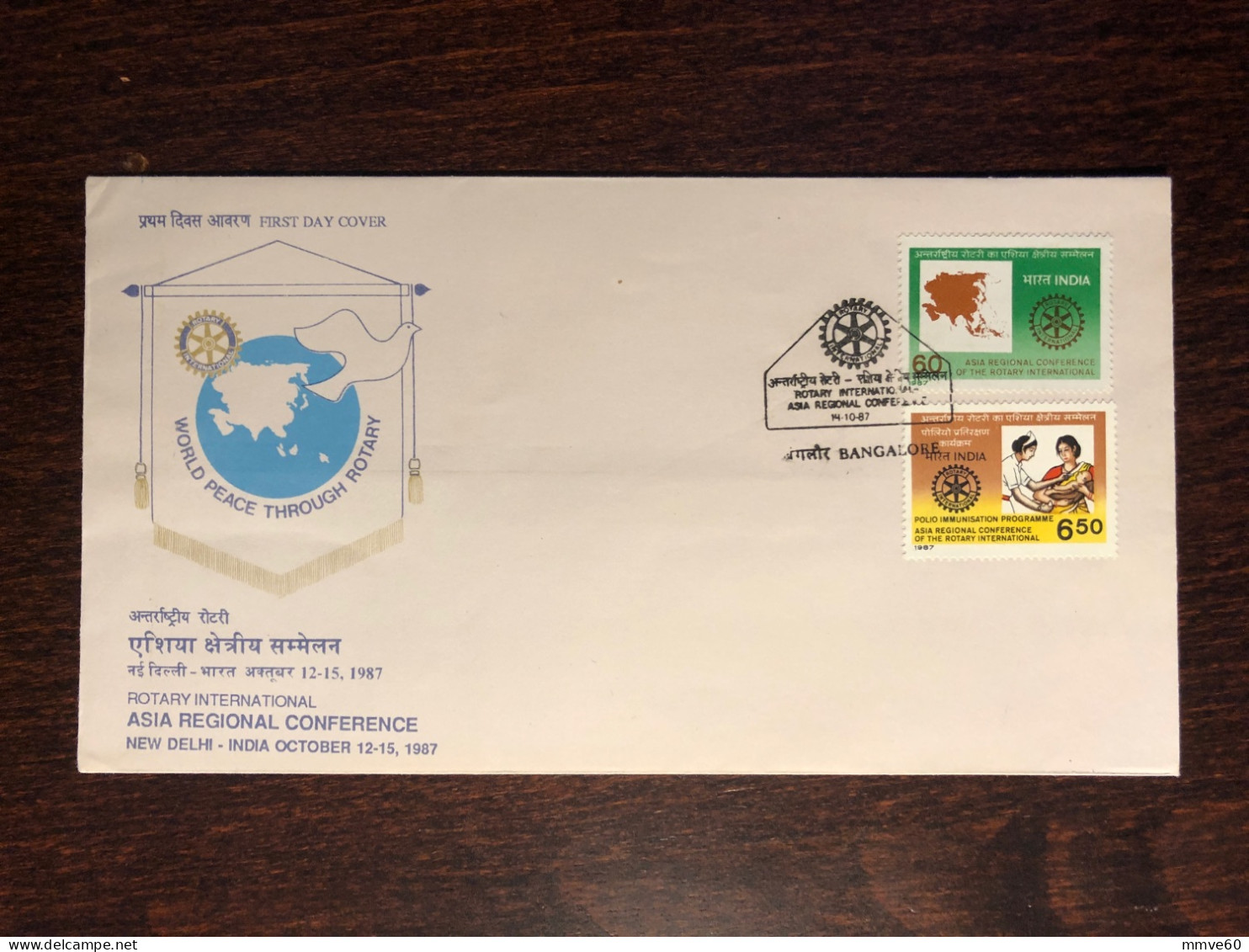 INDIA  FDC COVER 1987 YEAR POLIO IMMUNIZATION ROTARY HEALTH MEDICINE STAMPS - Briefe U. Dokumente