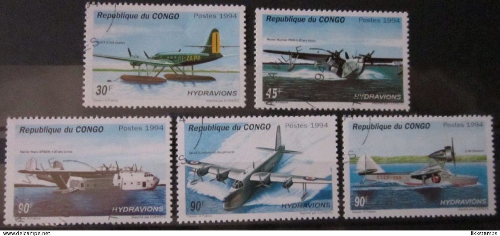 CONGO 02/09/1994 ~ SEAPLANES. ~  VFU #03110 - Gebraucht