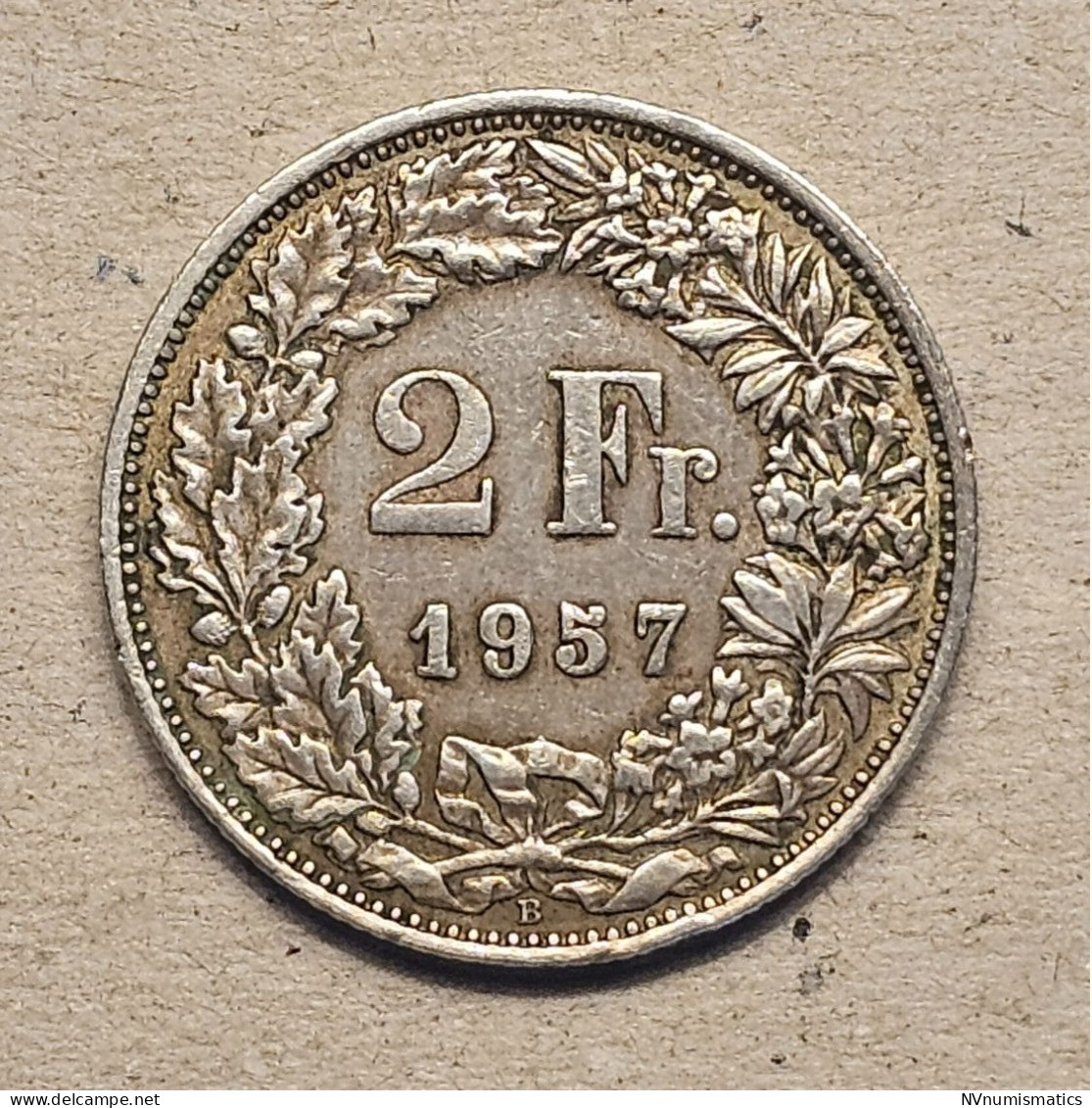 Suisse - 1957 B - 2 Francs (argent) - 2 Franken
