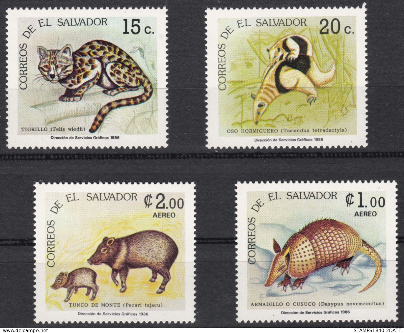 00826/ El Salvador 1986 Sg1921/4 Mammals M/MINT Set Cv £3.40 - El Salvador