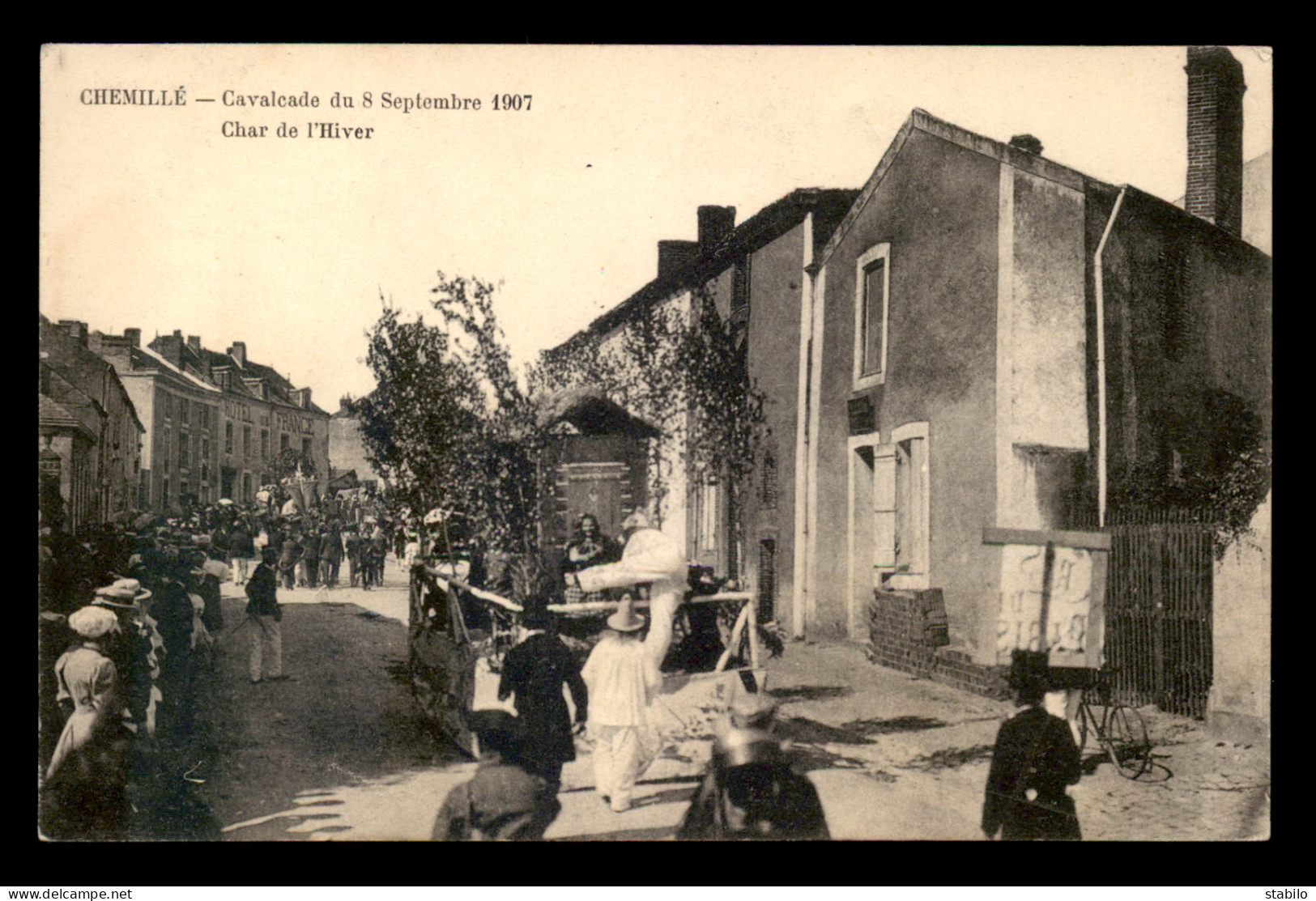 49 - CHEMILLE - CAVALCADE DU 8 SEPTEMBRE 1907 - CHAR DE L'HIVER - Chemille