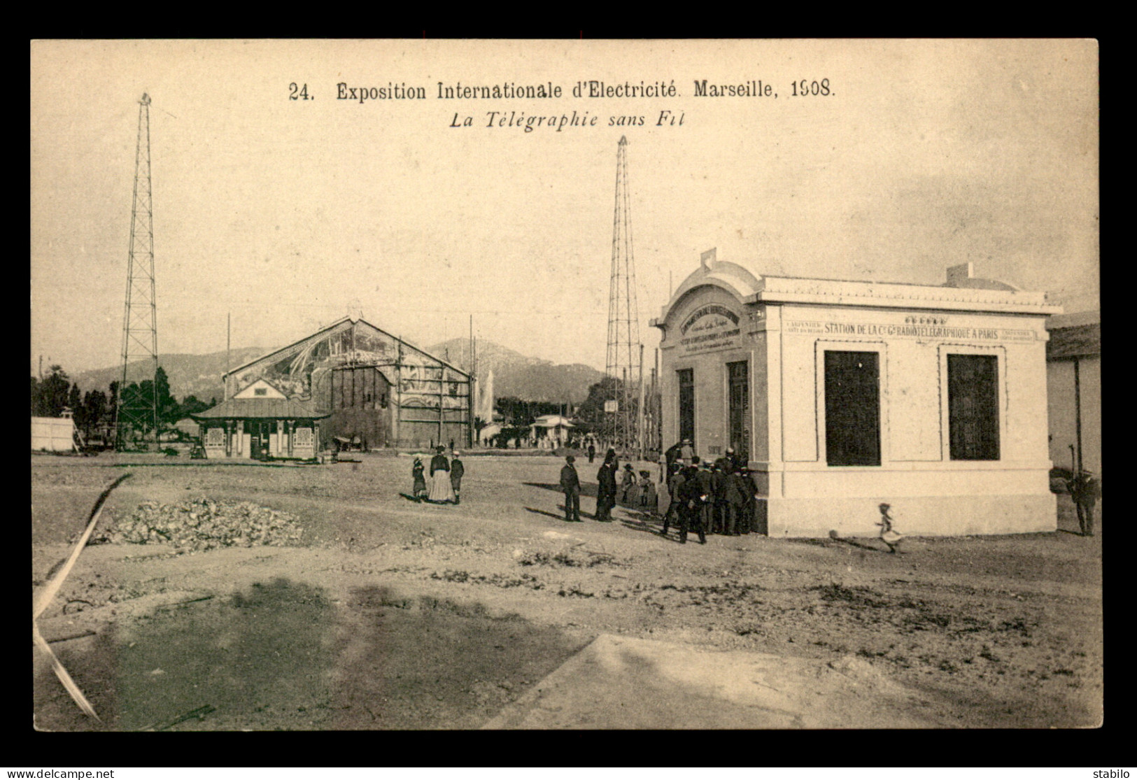 13 - MARSEILLE - FOIRE INTERNATIONALE D'ELECTRICITE DE 1908 - LA TELEGRAPHIE SANS FIL - Mostra Elettricità E Altre