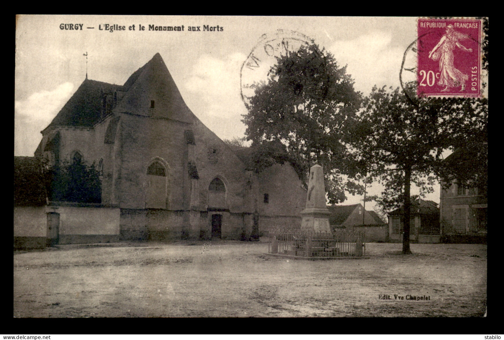 89 - GURGY - L'EGLISE ET LE MONUMENT AUX MORTS - Gurgy