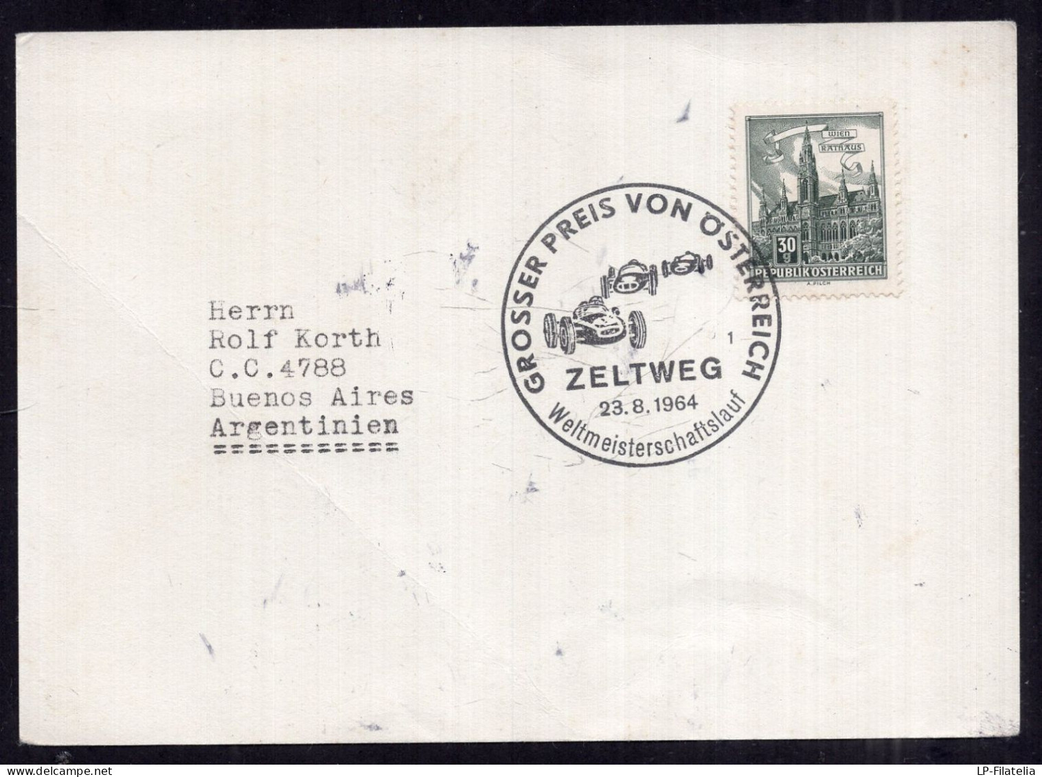 Österreich - 1964 - Card Souvenir Letter - Formula 1 - Zeltweg 1964 - Automobile