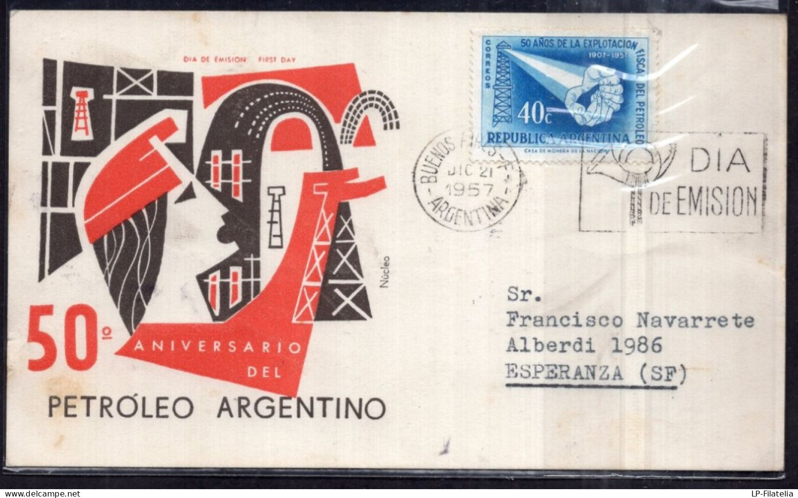 Argentina - 1957 - 50th Anniversary Of Argentine Oil - Oil Industry - Fabbriche E Imprese