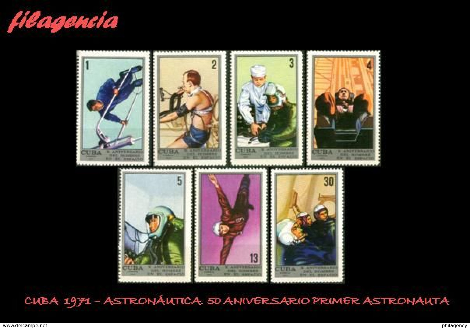 CUBA MINT. 1971-07 X ANIVERSARIO DEL PRIMER HOMBRE EN EL ESPACIO - Neufs