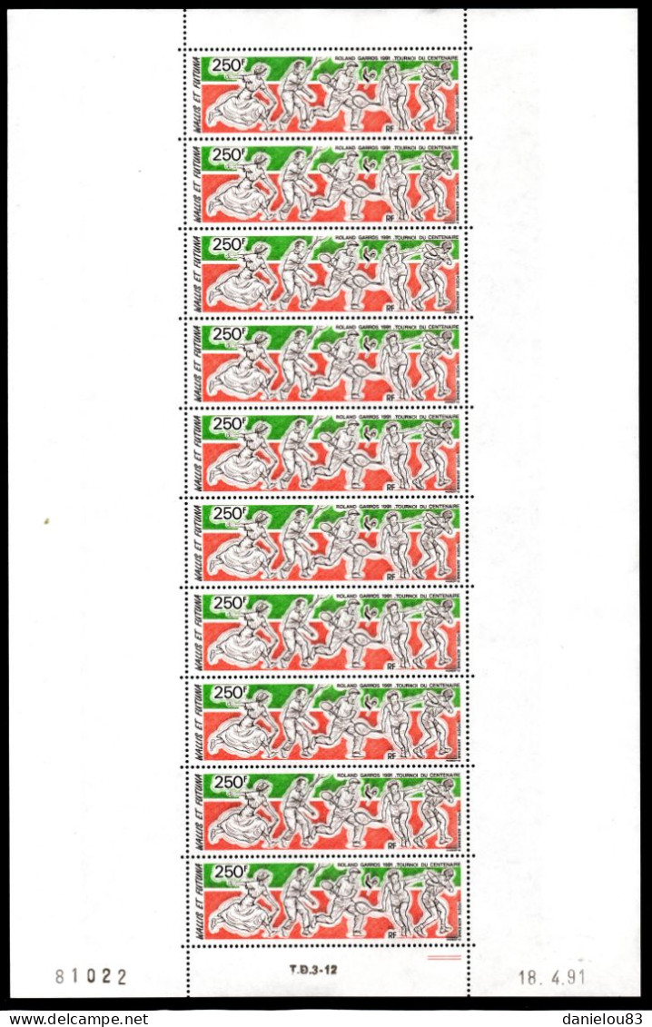 Feuille 10 Timbres Wallis-et-Futuna Datée Numérotée - Année 1991 YT N° 171 Neuf** - Ungebraucht