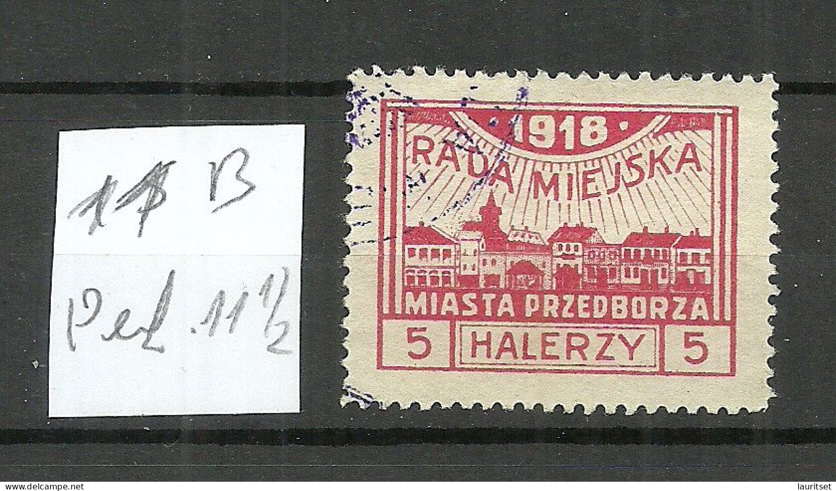 Poland Polen Polska 1918 Local Post Przedborz Michel 11 B (perf 11 1/2) O - Gebraucht