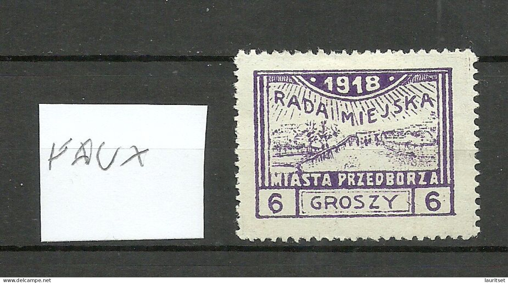 FAUX Poland Polen Polska 1918 Local Post Przedborz Michel 9 * Fake Forgery Fälschung - Unused Stamps