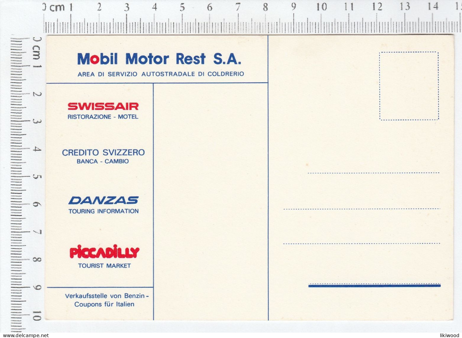 Mobil Motor Rest S.A. Area Di Servizio Autosdradale Di Coldrerio - Autres & Non Classés