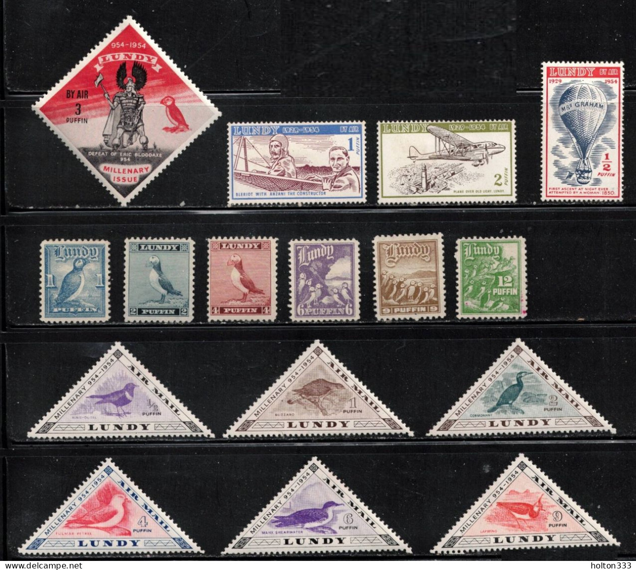 LUNDY Scott # ??? MH - MH Lot Including Airmails - Birds - Puffins - Werbemarken, Vignetten