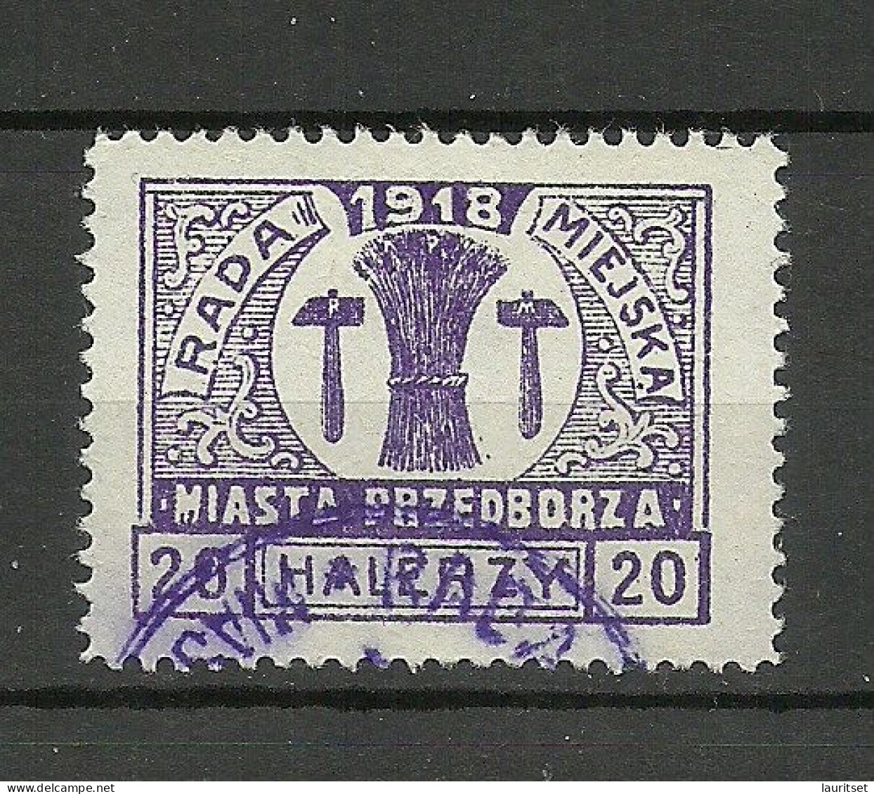 Poland Polen Polska 1918 Local Post Przedborz Michel 18 O - Gebruikt