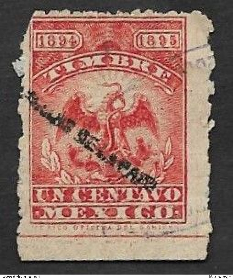 SD)1895 MEXICO  FISCAL STAMP COAT OF ARMS 1C, DISTRICT, USED - Mexico