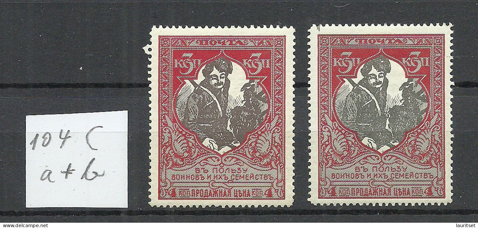 RUSSLAND RUSSIA 1915 Michel 104 C (perf 13 1/2) A + B * - Ongebruikt