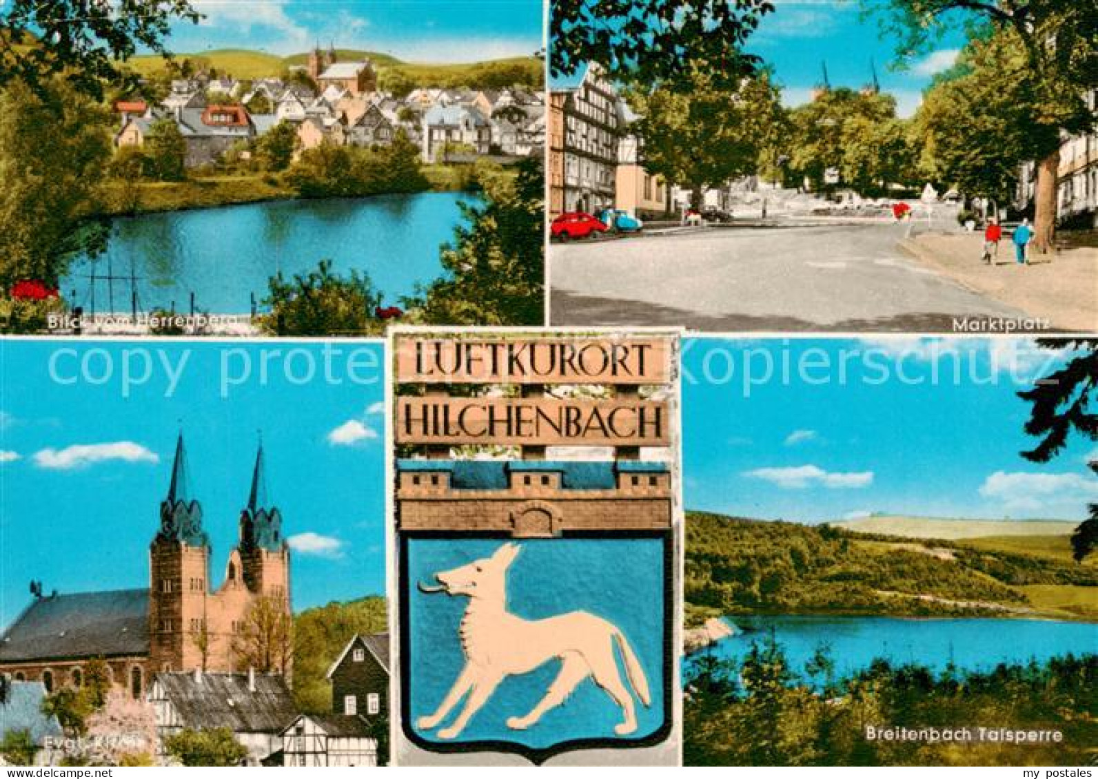 73813041 Hilchenbach Blick Vom Herrenberg Marktplatz Kirche Breitenbach Talsperr - Hilchenbach