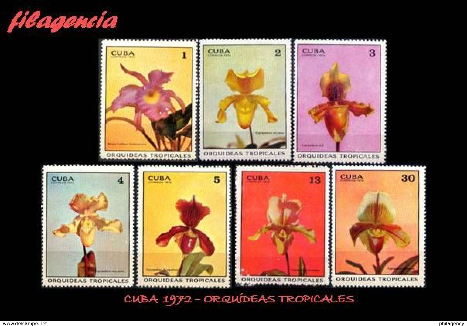 CUBA MINT. 1972-03 FLORA. ORQUÍDEAS TROPICALES. SEGUNDA SERIE - Nuevos