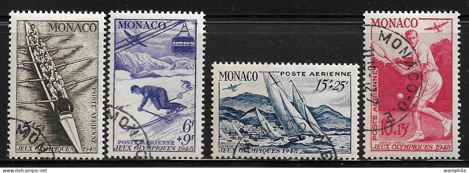 Monaco P.A N°32/35 Oblitéré.  J.O De Londres. Cote 105€. - Summer 1948: London