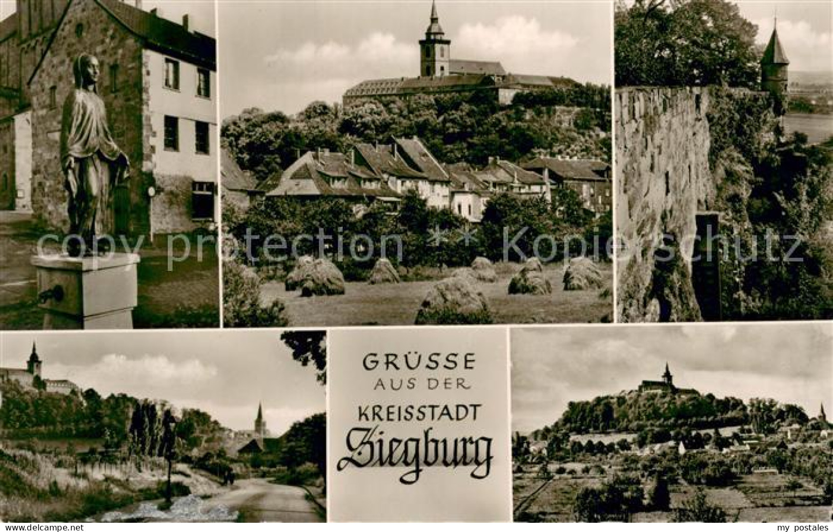 73691756 Siegburg Blick Zur Abtei Michaelsberg Statue Stadtmauer Siegburg - Siegburg
