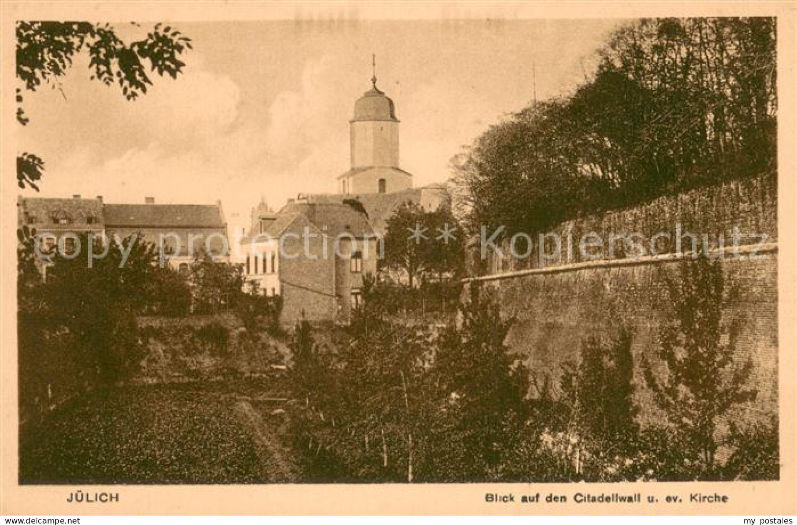 73691748 Juelich Blick Auf Citadellwall Und Evangelische Kirche Juelich - Jülich