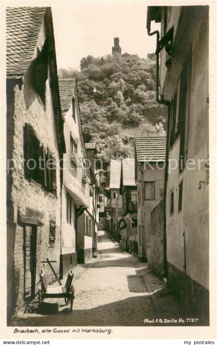 73691172 Braubach Rhein Alte Gasse Mit Marksburg Serie Der Deutsche Rhein Brauba - Braubach