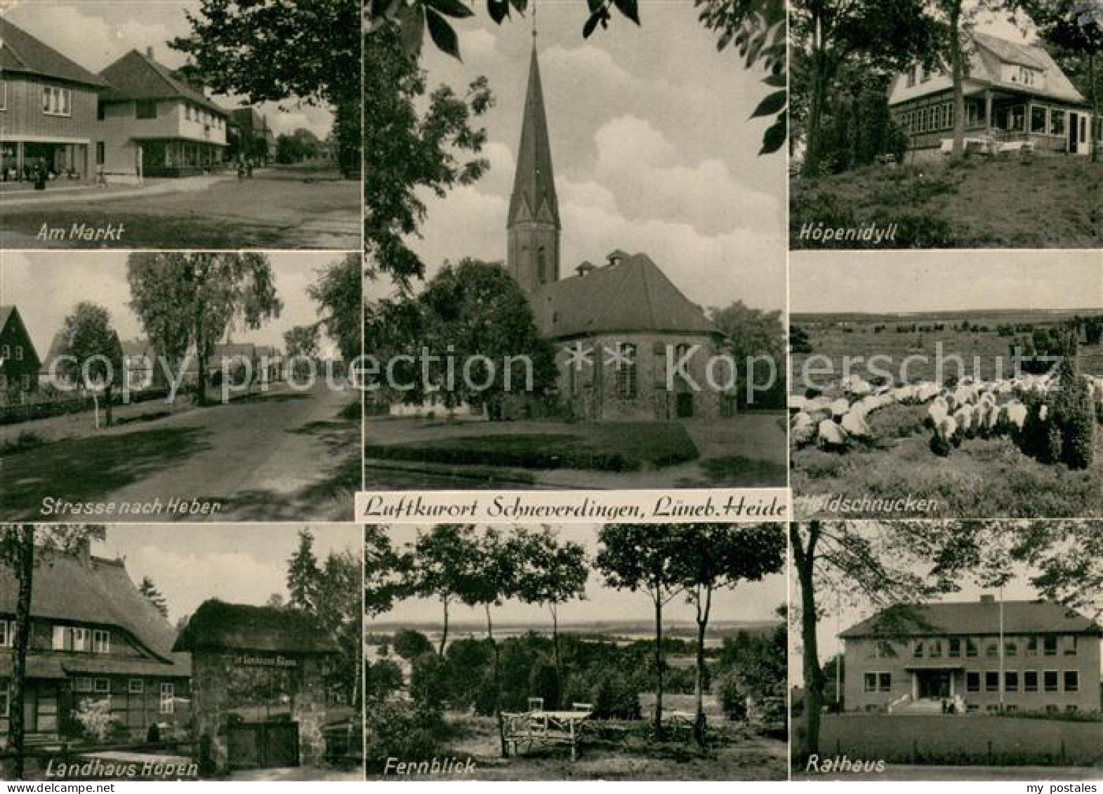 73690875 Schneverdingen Am Markt Strasse Nach Heber Landhaus Hoepen Kirche Fernb - Schneverdingen