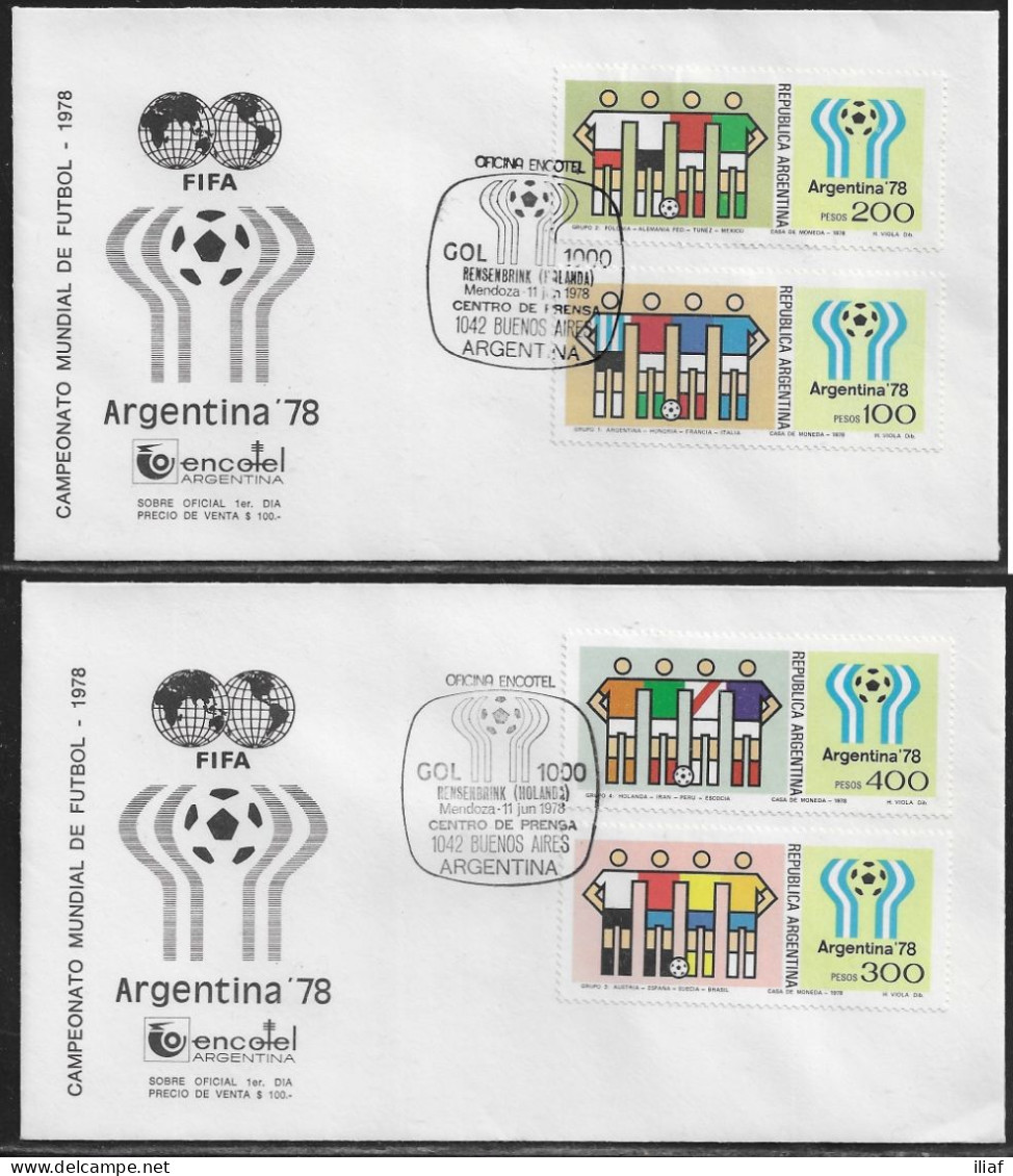 Argentina. Football World Cup 1978, Argentina. Press Center. 2 Envelopes.  Philatelic Envelop With Special Cancellation. - Briefe U. Dokumente