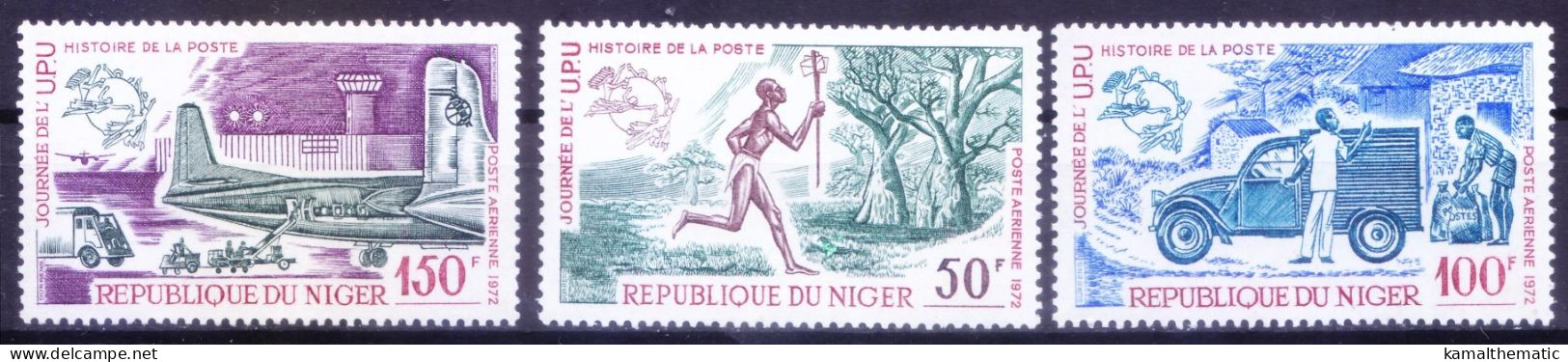 Niger 1972 MNH 3v, Universal Postal Union Day, UPU - WPV (Weltpostverein)
