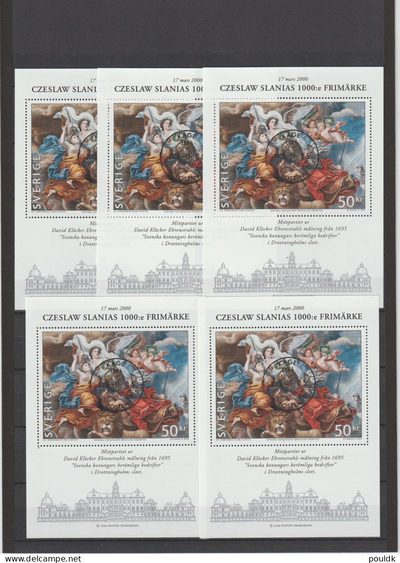 Sweden 2000 Czeslaw Slania 100th Stamps Used High Value Souvenir Sheet - 5 Copies. Catalogue Value 135 Euro - Blocks & Kleinbögen
